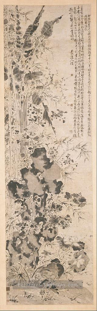 seize fleurs ancienne Chine à l’encre Peintures à l'huile